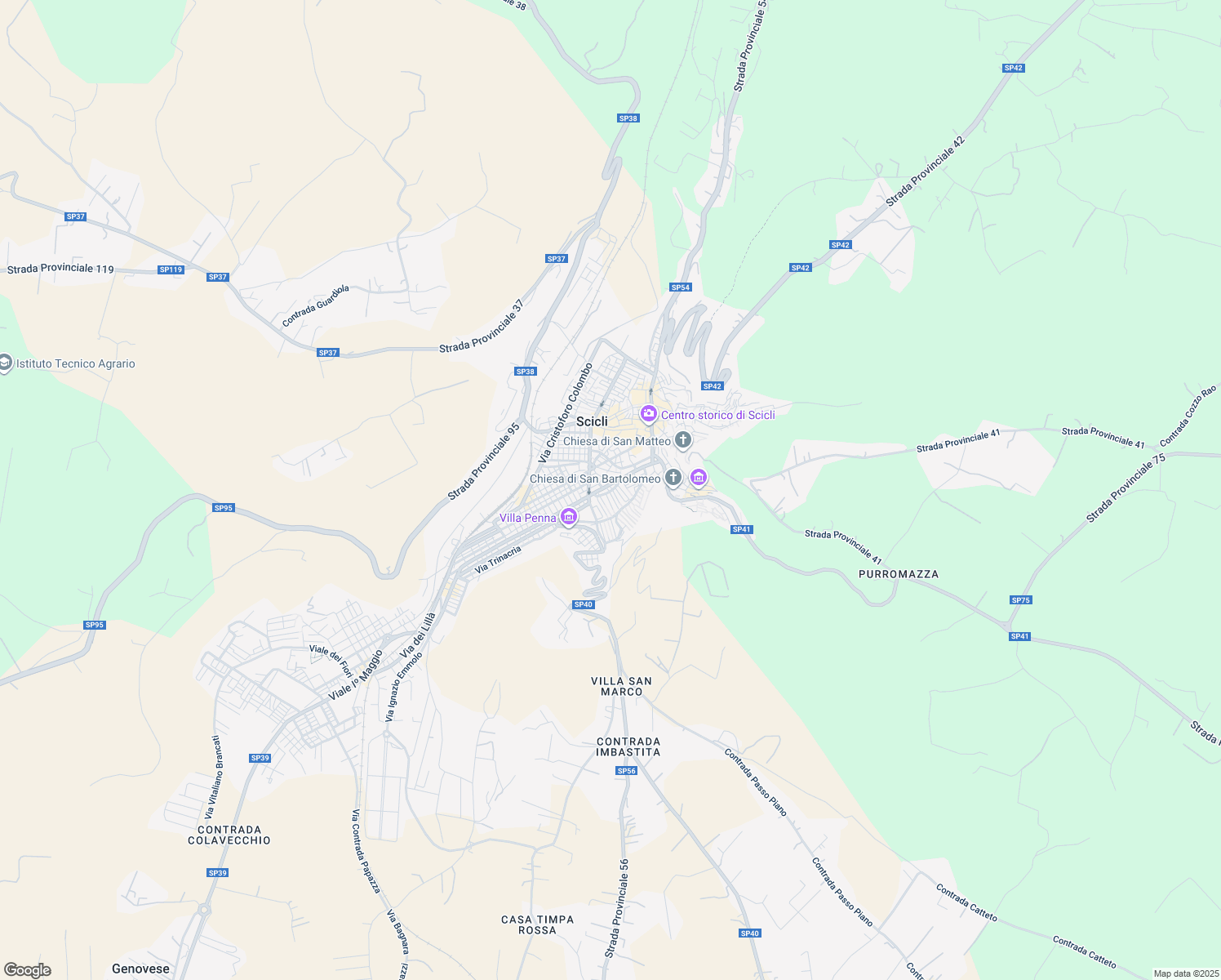 map of restaurants, bars, coffee shops, grocery stores, and more near 592 Corso Giuseppe Garibaldi in Scicli