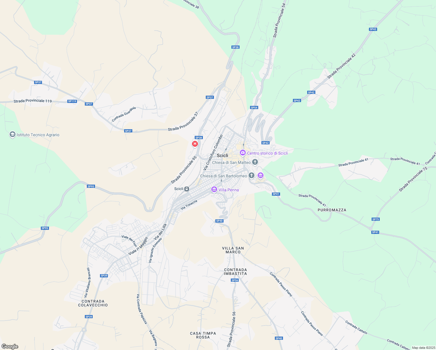 map of restaurants, bars, coffee shops, grocery stores, and more near 691 Corso Giuseppe Mazzini in Scicli