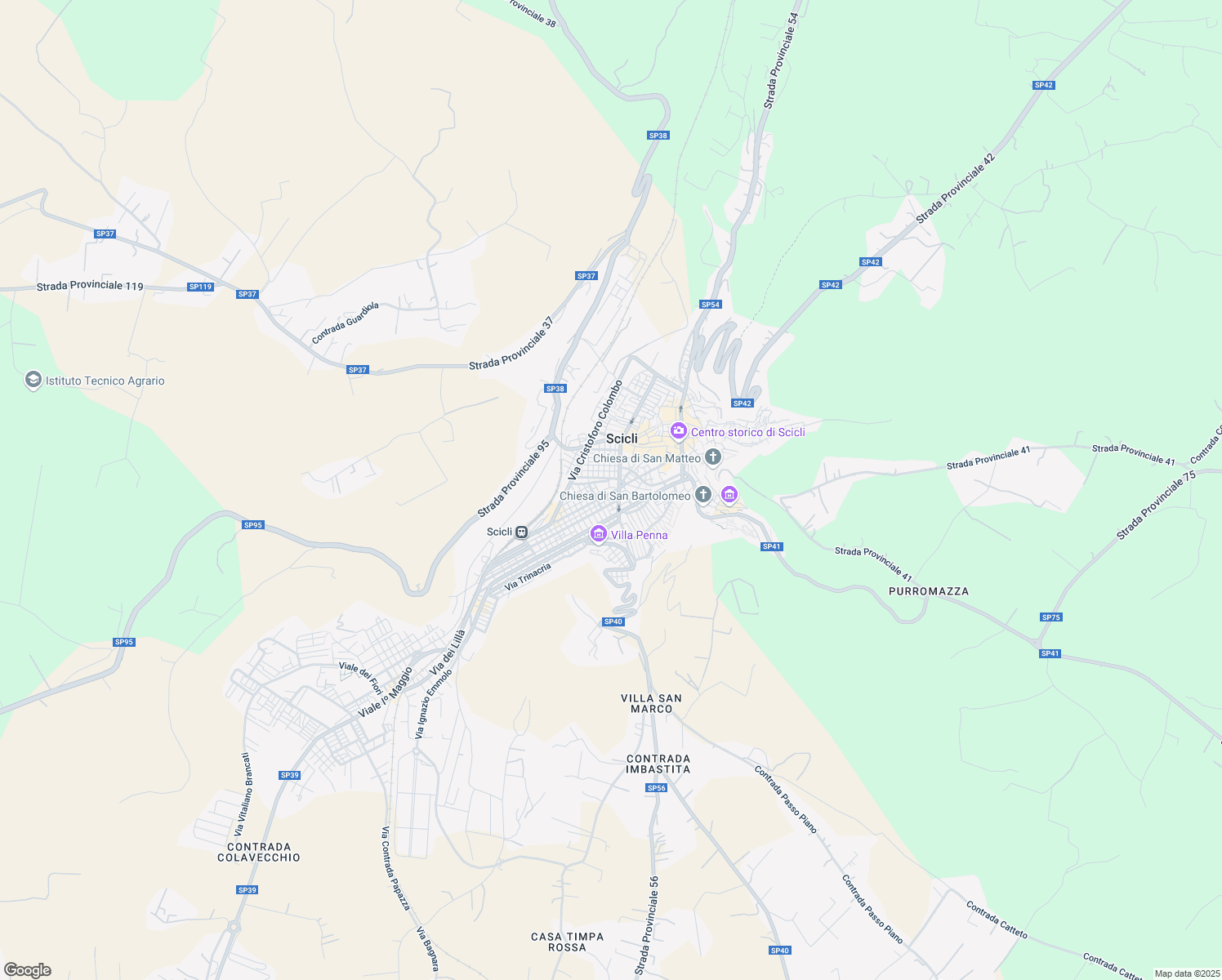map of restaurants, bars, coffee shops, grocery stores, and more near 691 Corso Mazzini in Scicli