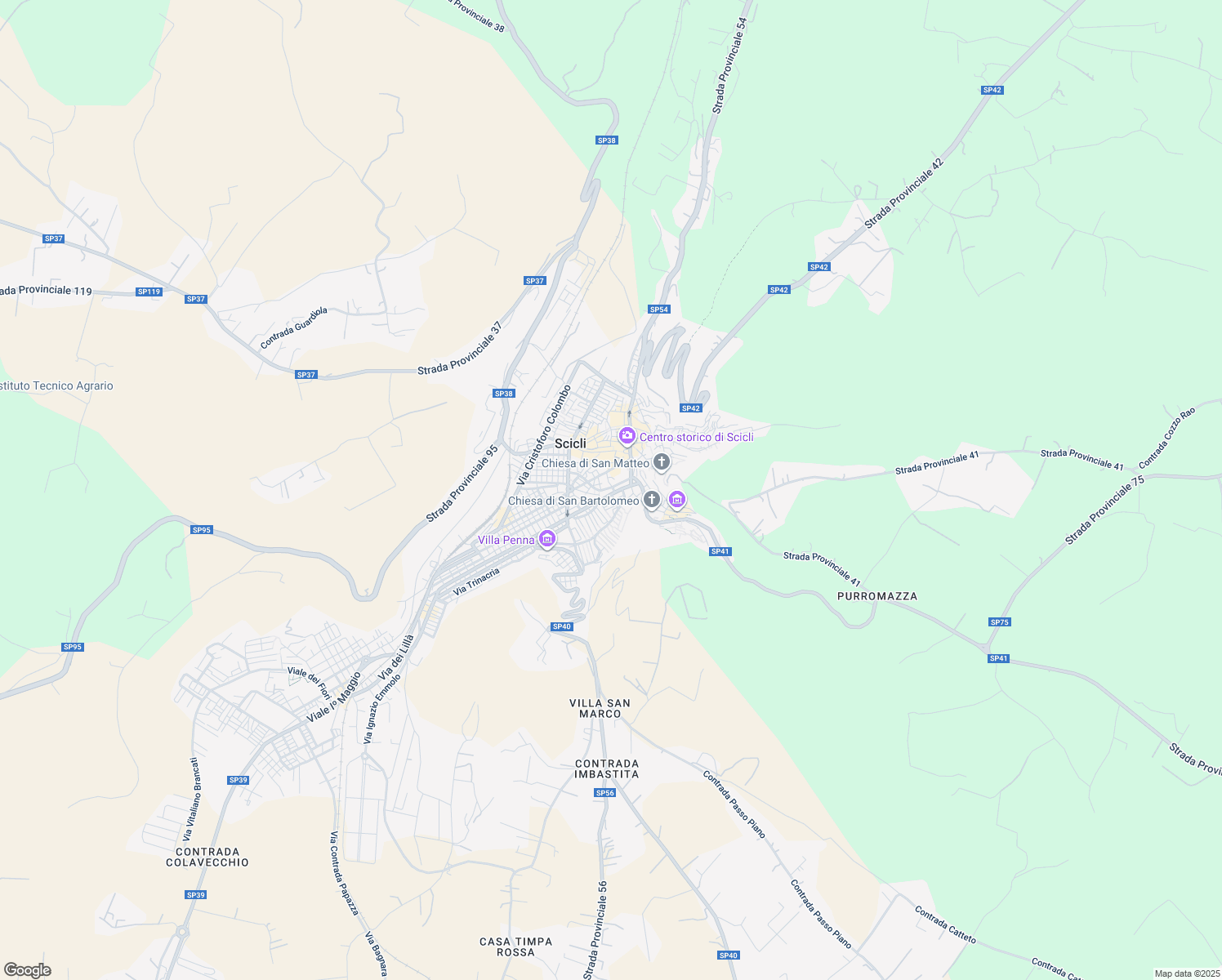 map of restaurants, bars, coffee shops, grocery stores, and more near 3 Via San Giuseppe in Scicli