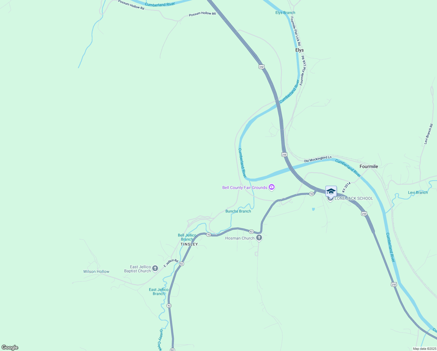 map of restaurants, bars, coffee shops, grocery stores, and more near 40 Bell Jellico Road in Pineville