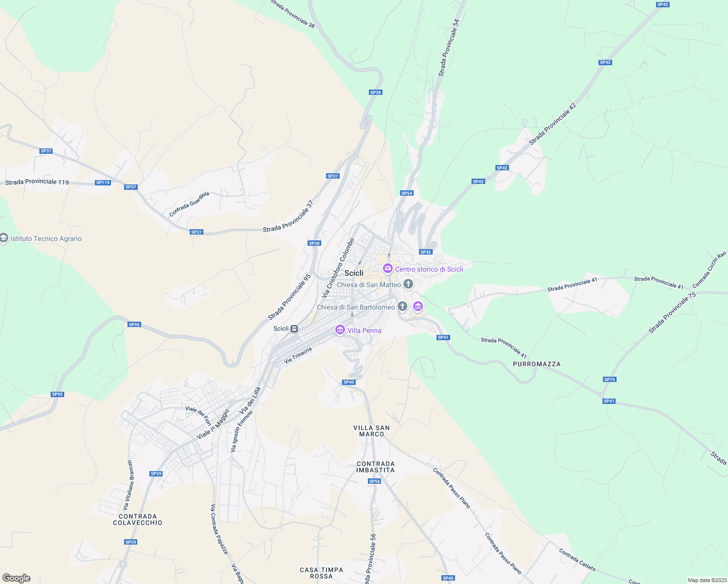 map of restaurants, bars, coffee shops, grocery stores, and more near 241 Corso Umberto I in Scicli