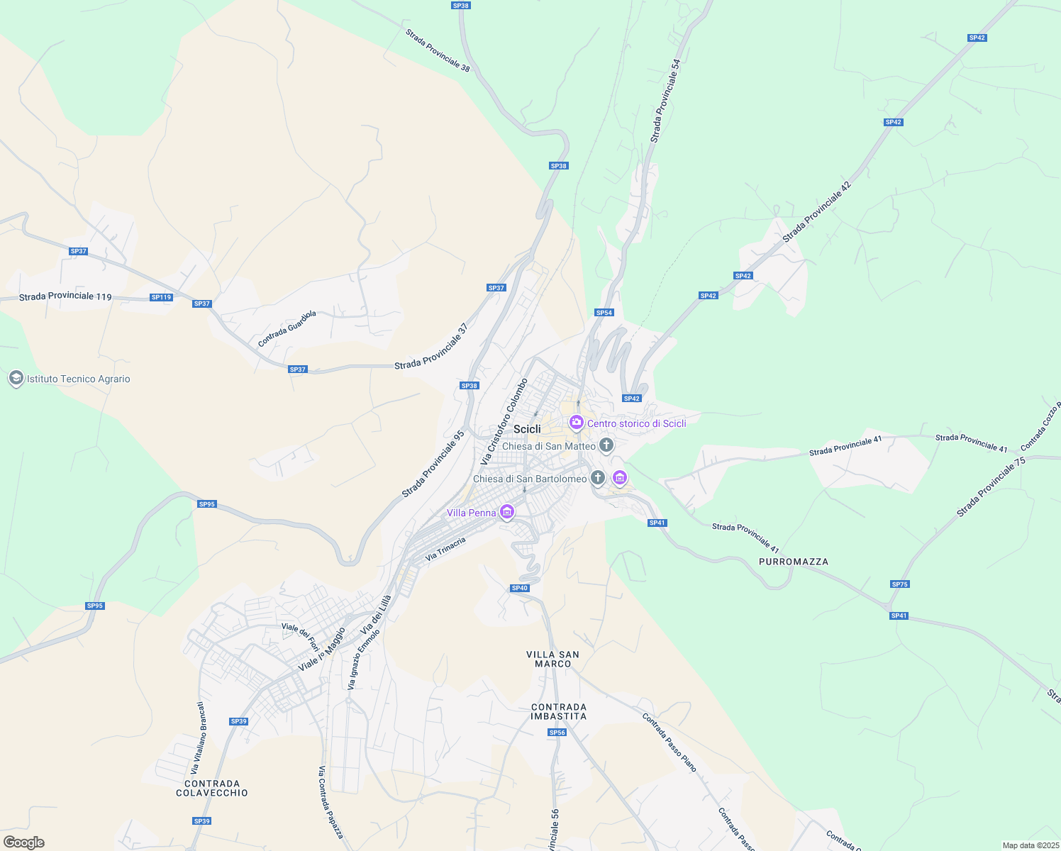 map of restaurants, bars, coffee shops, grocery stores, and more near in Scicli