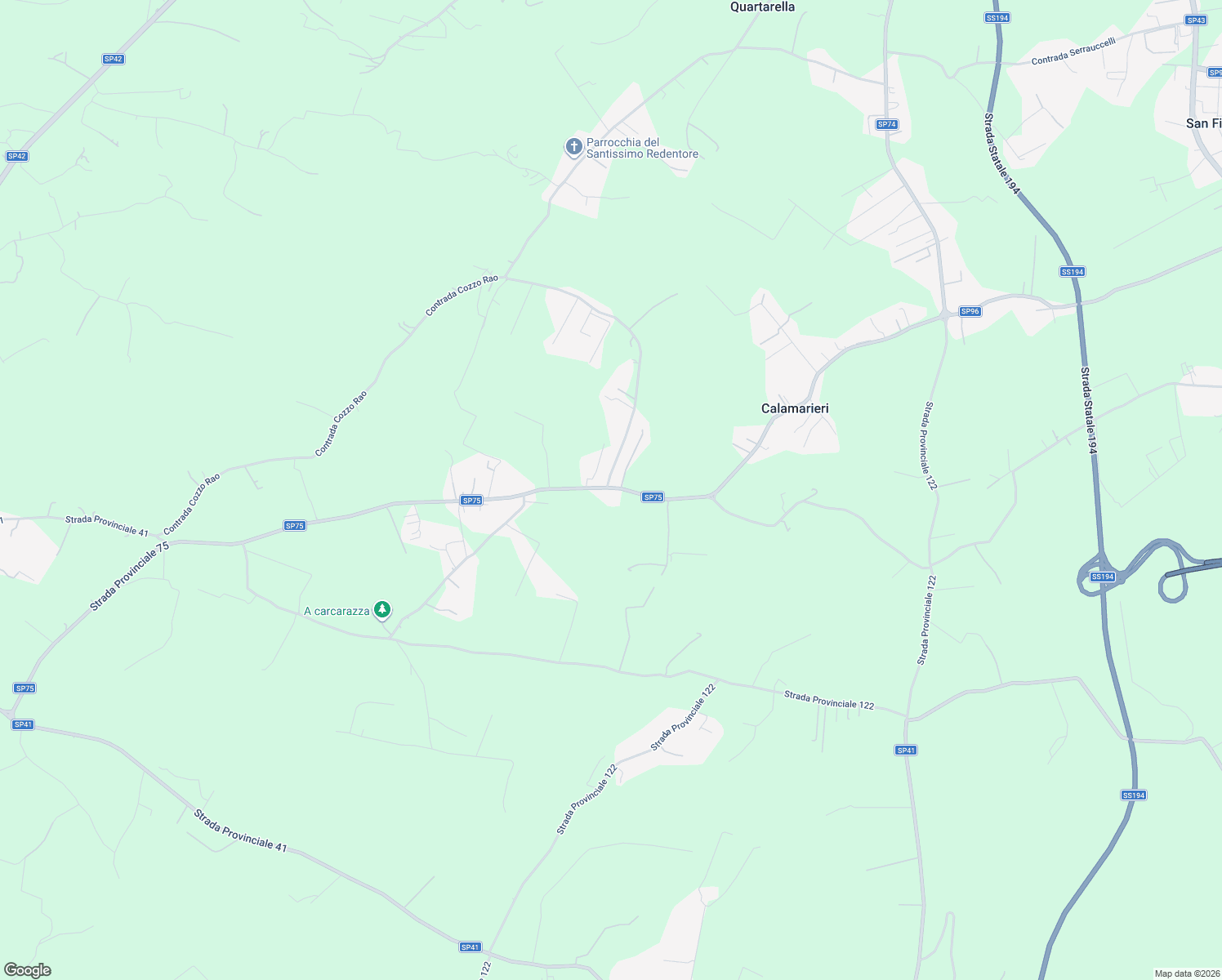 map of restaurants, bars, coffee shops, grocery stores, and more near 118 SP75 in Libero consorzio comunale di Ragusa