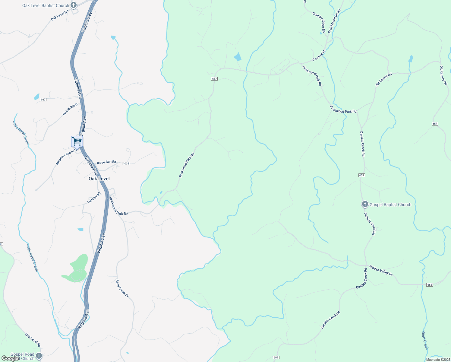 map of restaurants, bars, coffee shops, grocery stores, and more near 264 Trail Drive in Bassett