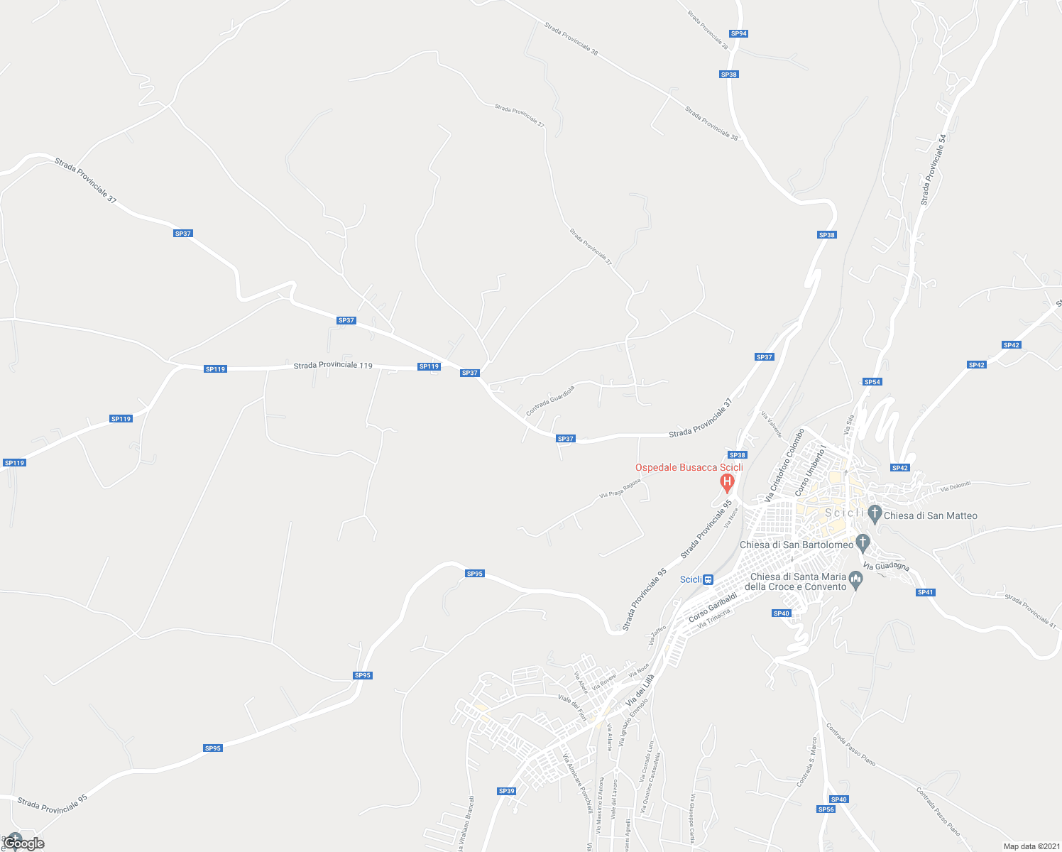 map of restaurants, bars, coffee shops, grocery stores, and more near 53 Strada Provinciale 37 in Scicli