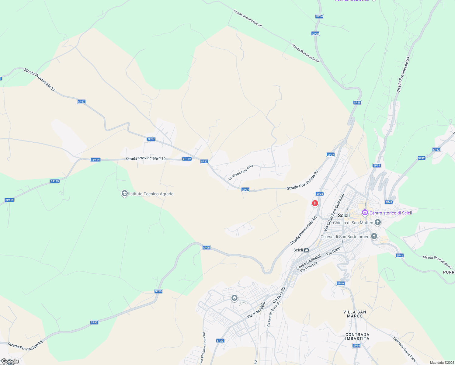 map of restaurants, bars, coffee shops, grocery stores, and more near 53 Strada Provinciale 37 in Scicli