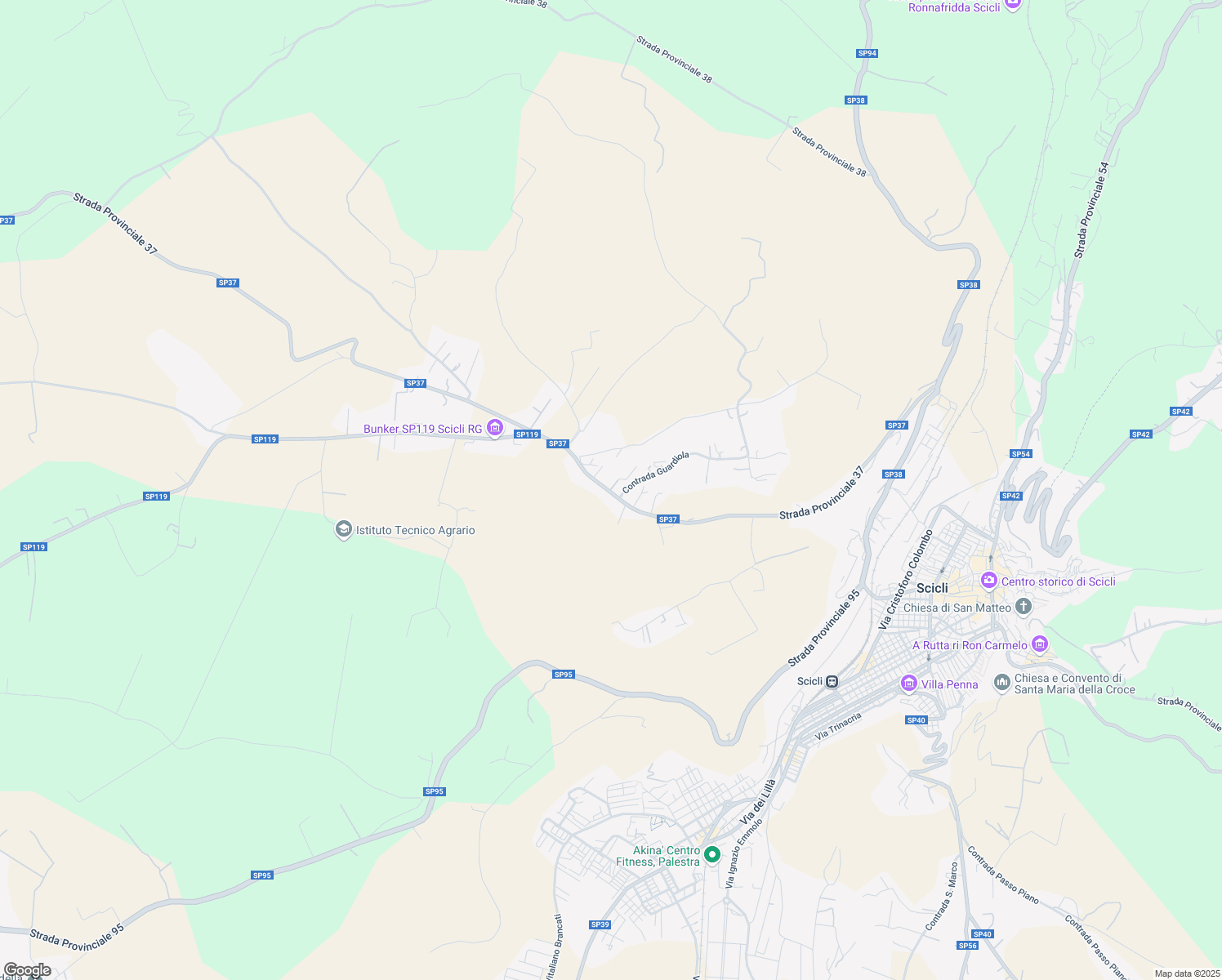 map of restaurants, bars, coffee shops, grocery stores, and more near 53 Strada Provinciale 37 in Scicli