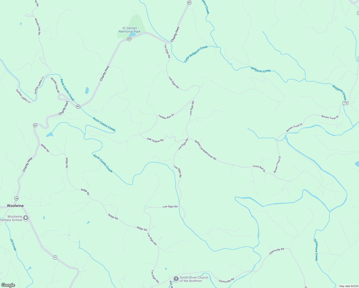 map of restaurants, bars, coffee shops, grocery stores, and more near 1934 Lee Elgin Road in Woolwine