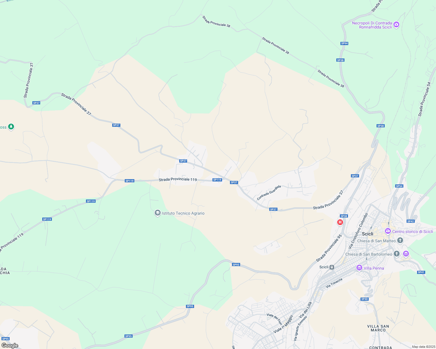 map of restaurants, bars, coffee shops, grocery stores, and more near 124 Strada Provinciale 119 in Libero consorzio comunale di Ragusa