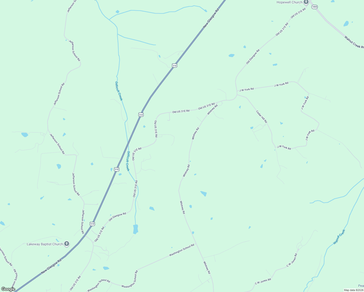 map of restaurants, bars, coffee shops, grocery stores, and more near 3105 Whitney Road in Scottsville