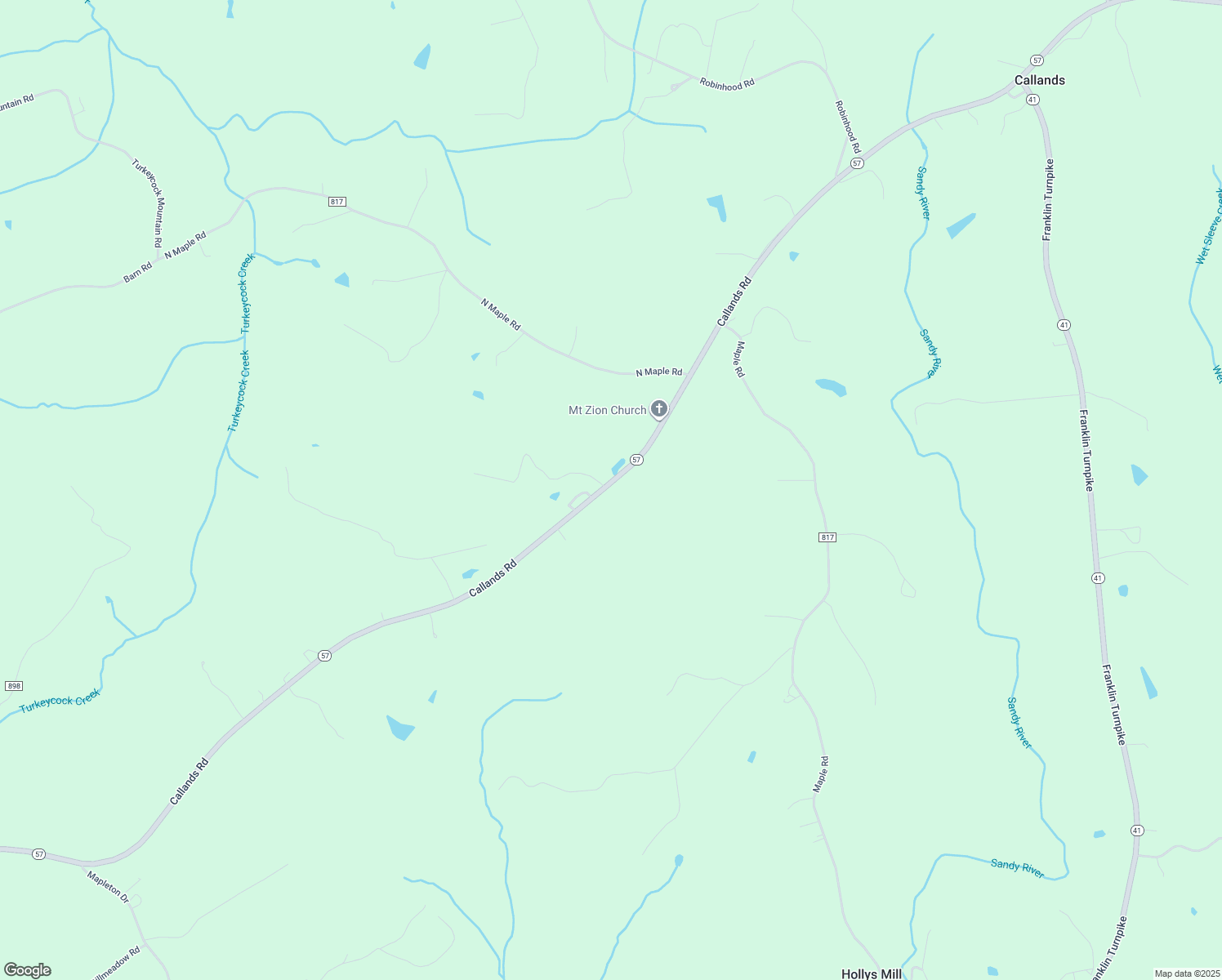 map of restaurants, bars, coffee shops, grocery stores, and more near 13893 Callands Road in Callands