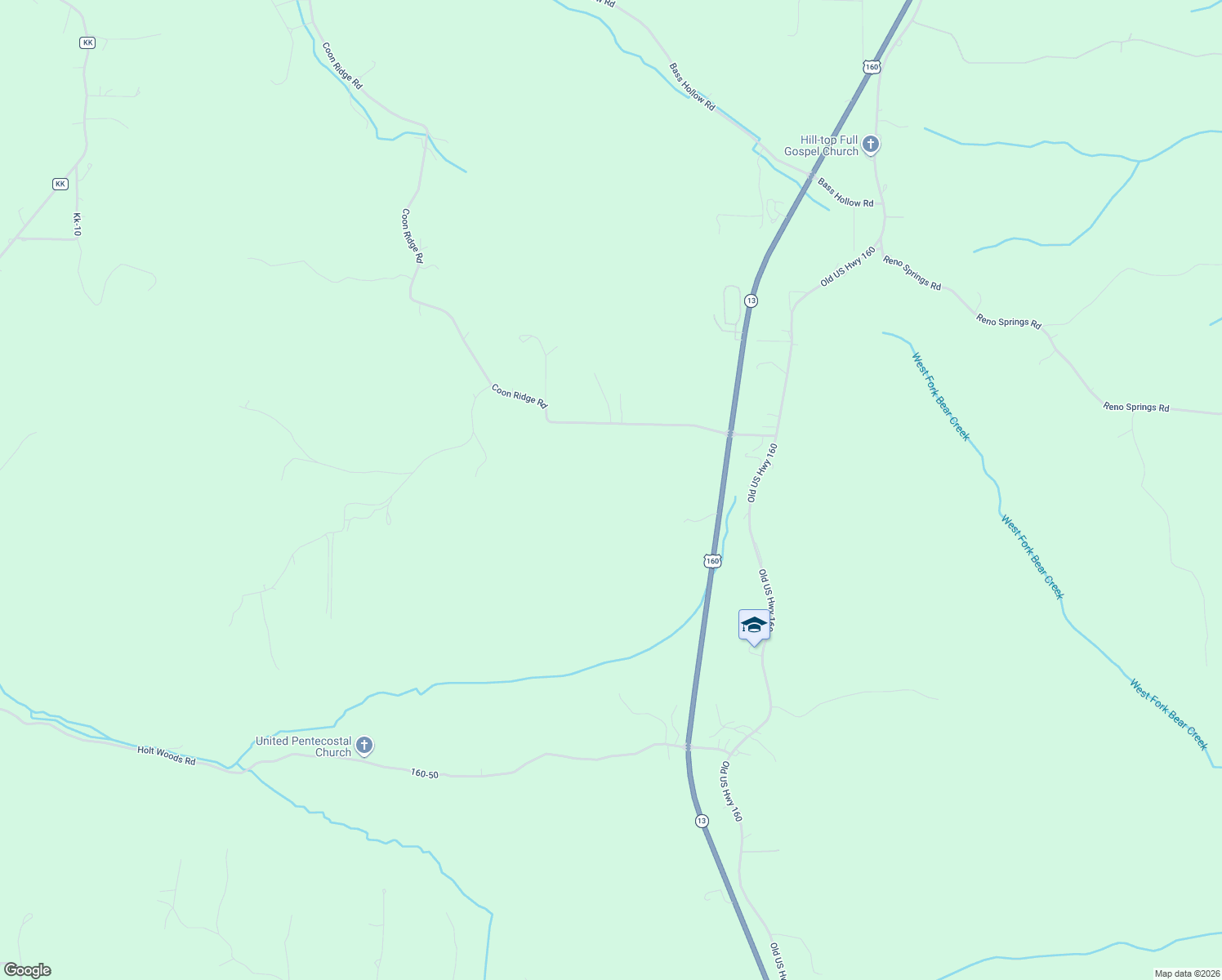 map of restaurants, bars, coffee shops, grocery stores, and more near 808 Coon Ridge Road in Galena