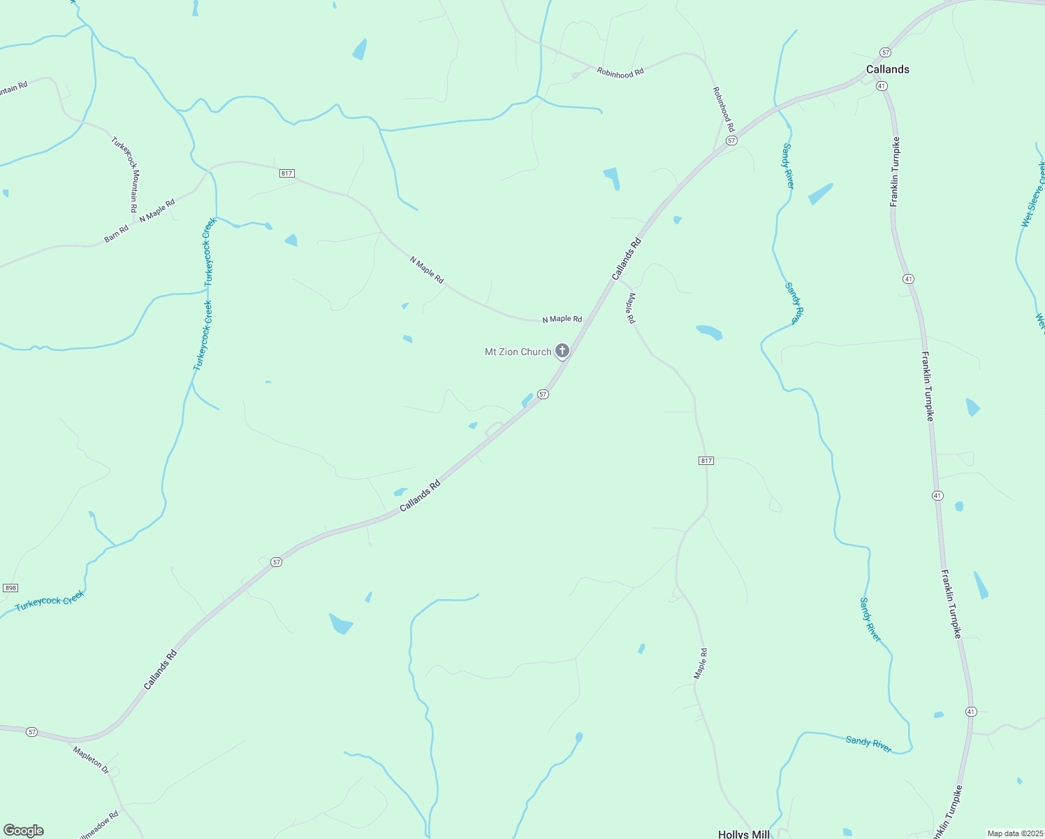 map of restaurants, bars, coffee shops, grocery stores, and more near 13893 Callands Road in Callands