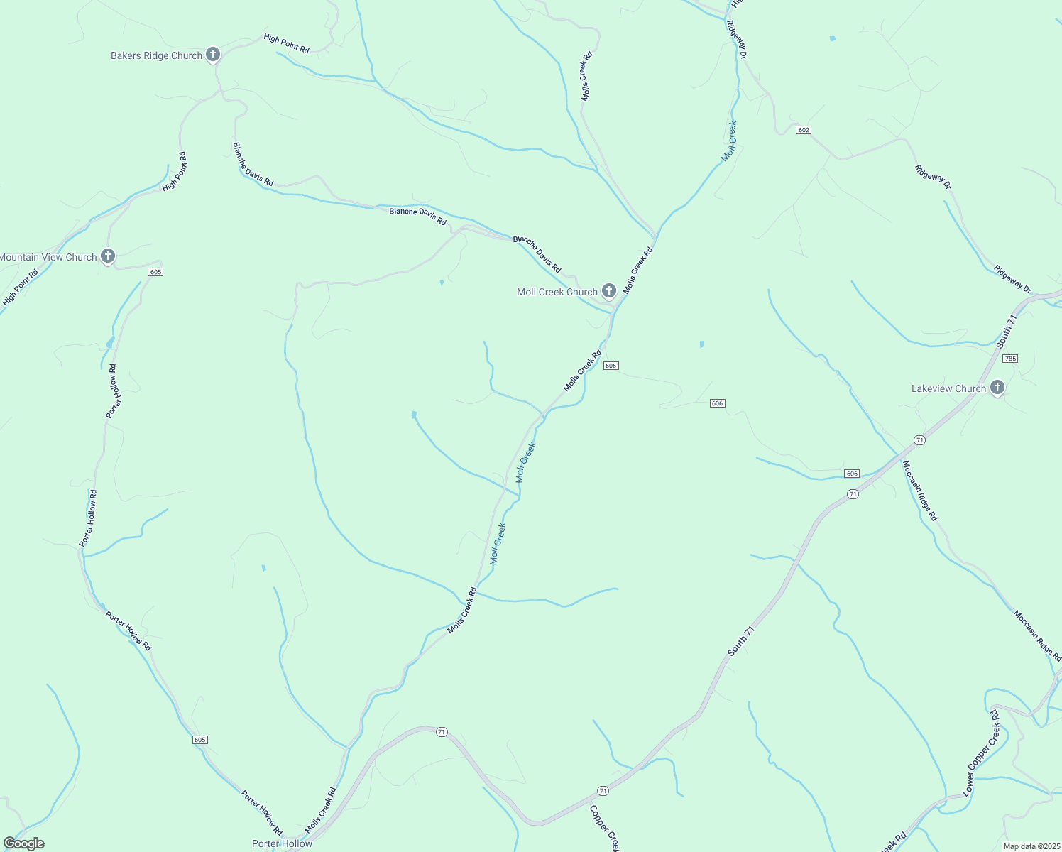 map of restaurants, bars, coffee shops, grocery stores, and more near County Road 604 in Russell County