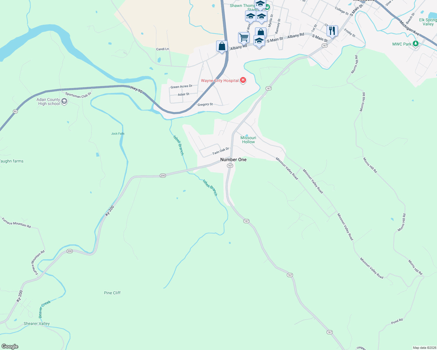 1434 Kentucky 167, Monticello KY Walk Score