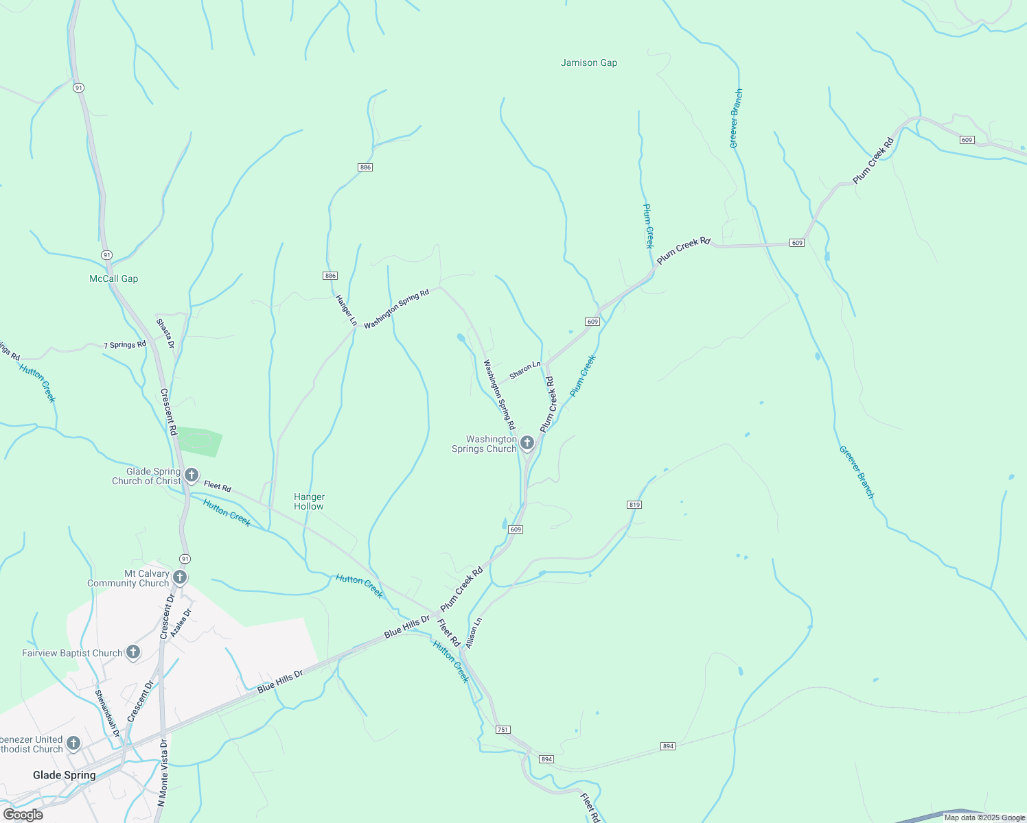 map of restaurants, bars, coffee shops, grocery stores, and more near 36161 Washington Spring Road in Glade Spring