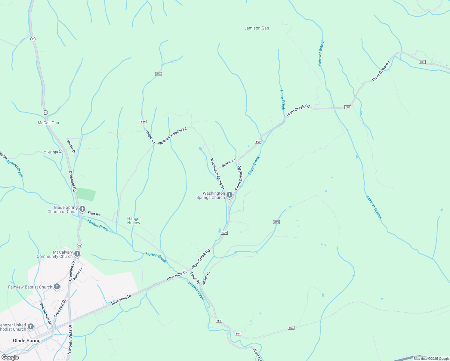 map of restaurants, bars, coffee shops, grocery stores, and more near 36161 Washington Spring Road in Glade Spring