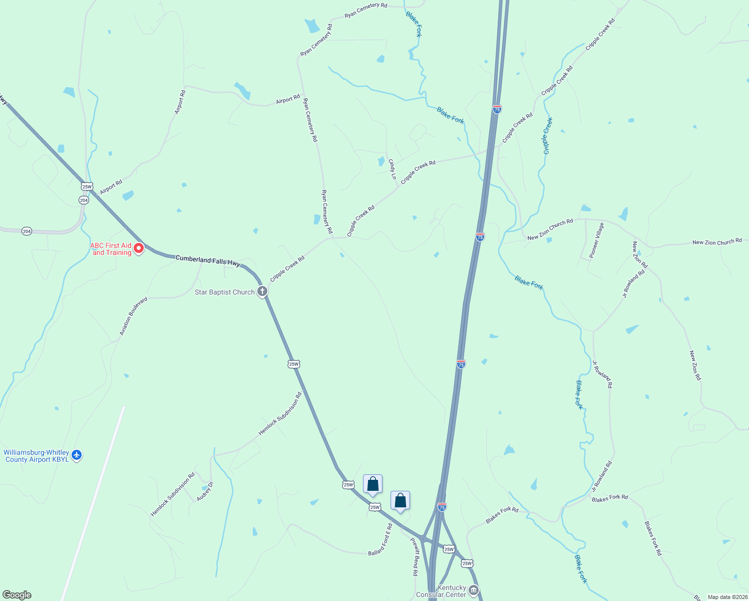 map of restaurants, bars, coffee shops, grocery stores, and more near 395 Lloyd Wilson Road in Williamsburg