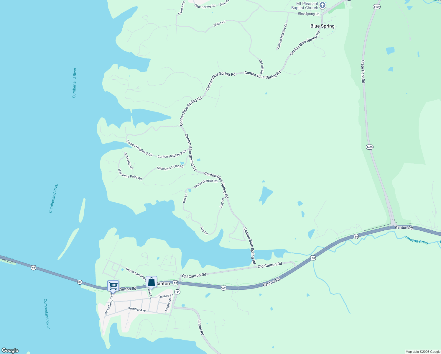 map of restaurants, bars, coffee shops, grocery stores, and more near Canton Blue Springs Rd in Cadiz