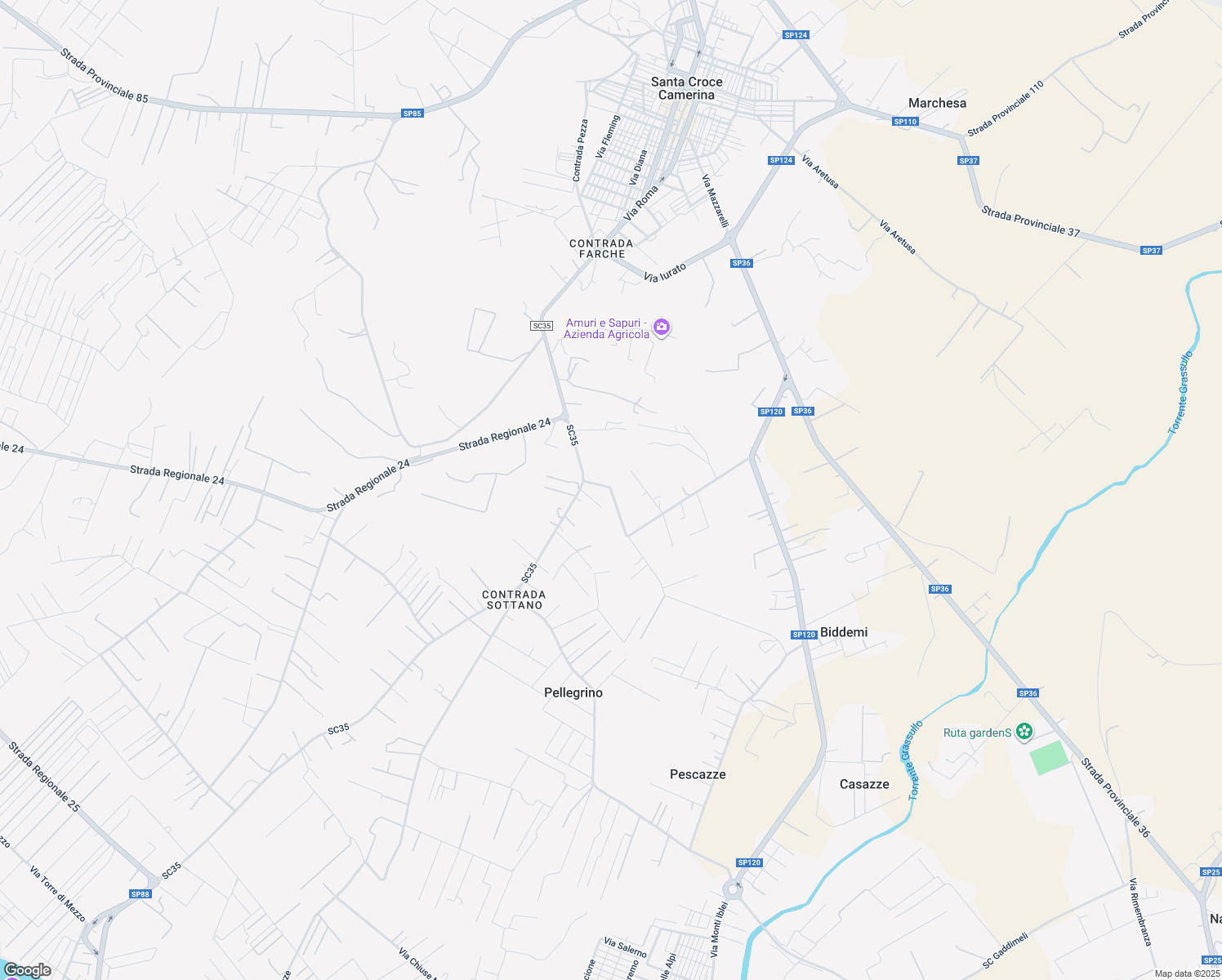 map of restaurants, bars, coffee shops, grocery stores, and more near 21 Contrada Pellegrino in Libero consorzio comunale di Ragusa