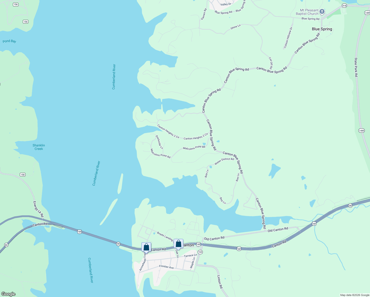 map of restaurants, bars, coffee shops, grocery stores, and more near 275 Malcolms Point Road in Cadiz