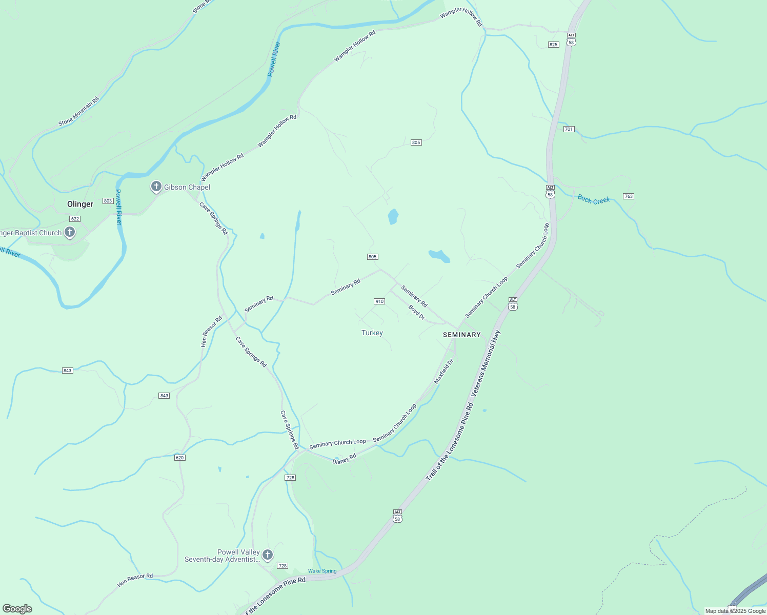 map of restaurants, bars, coffee shops, grocery stores, and more near State Road 910 in Big Stone Gap