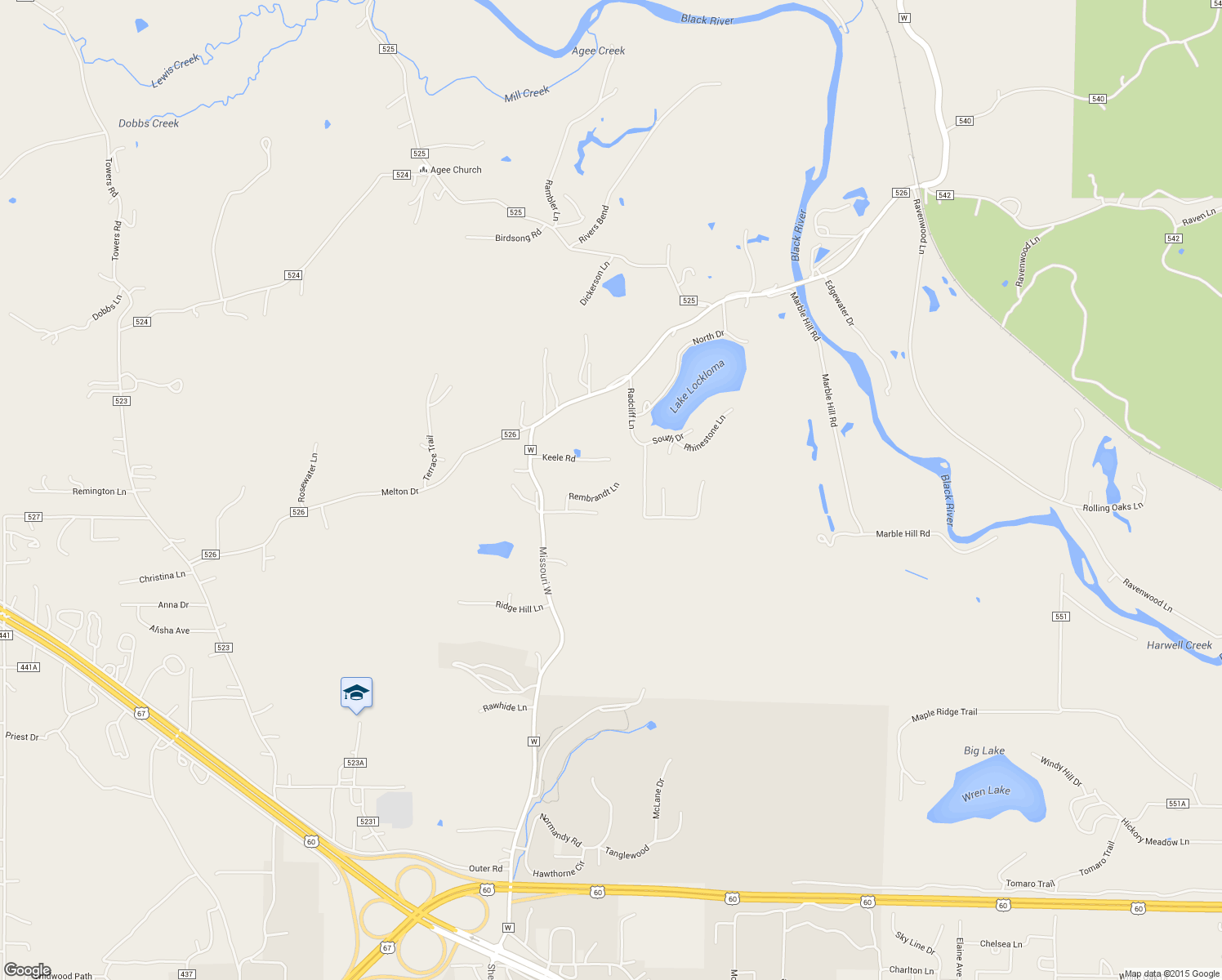 map of restaurants, bars, coffee shops, grocery stores, and more near 179 Rembrandt Lane in Poplar Bluff