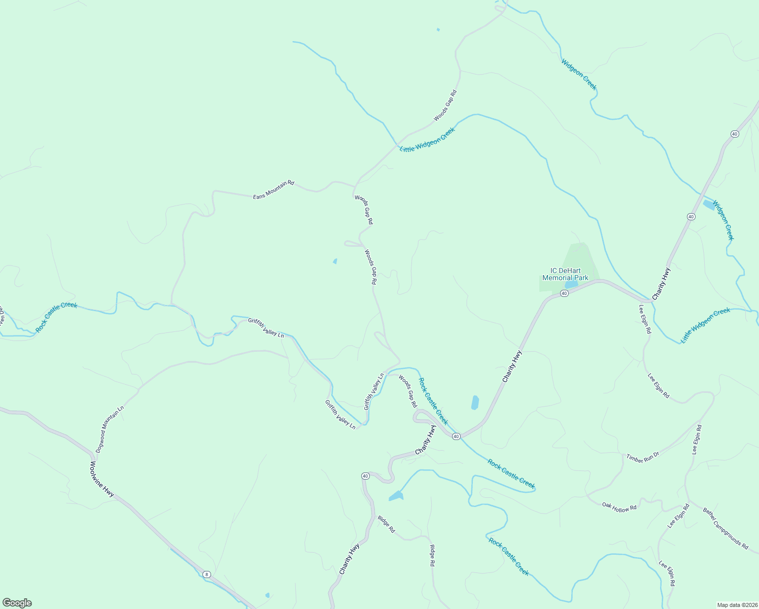 map of restaurants, bars, coffee shops, grocery stores, and more near 483-577 Woods Gap Road in Woolwine
