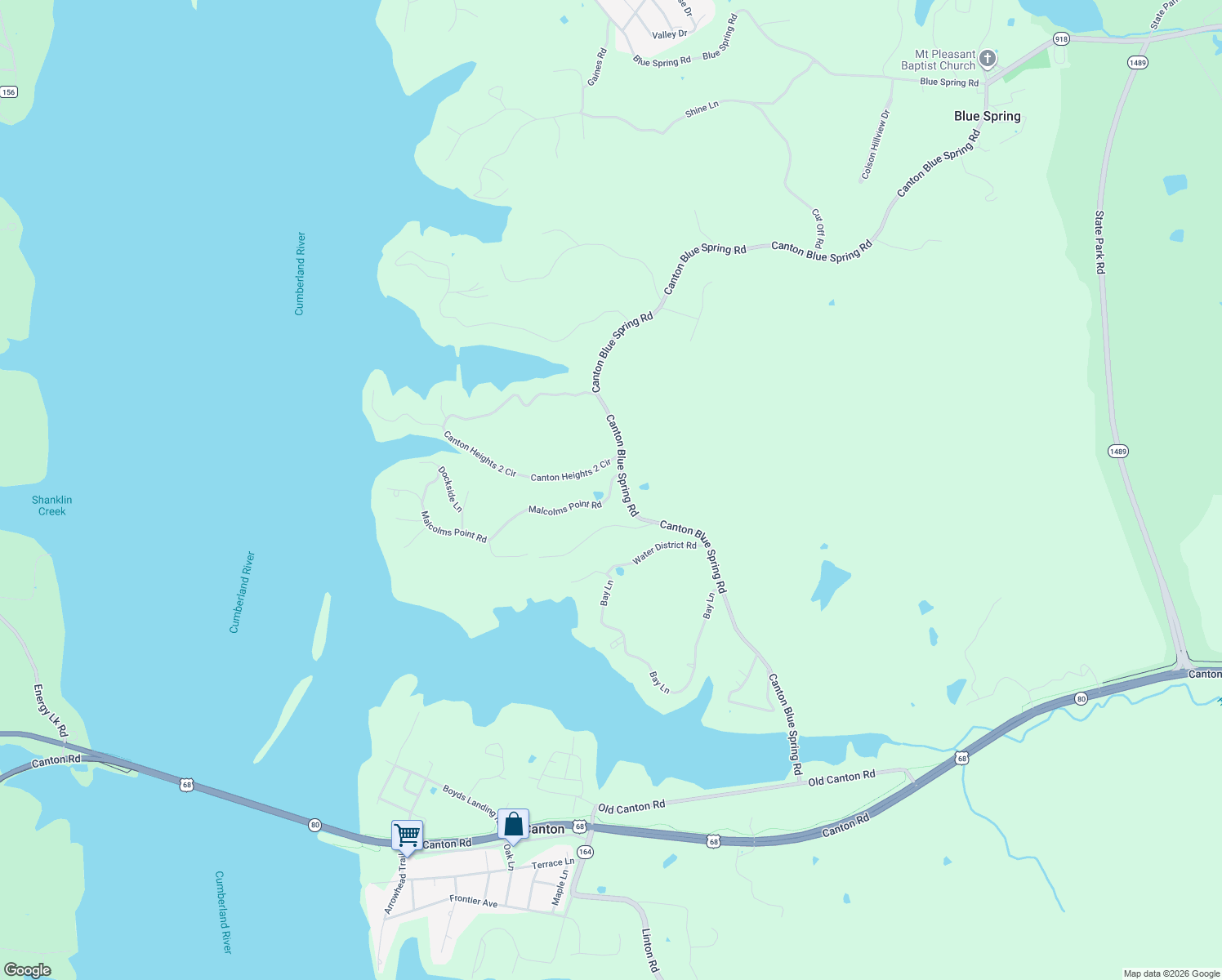 map of restaurants, bars, coffee shops, grocery stores, and more near 720-728 Malcolms Point Road in Cadiz