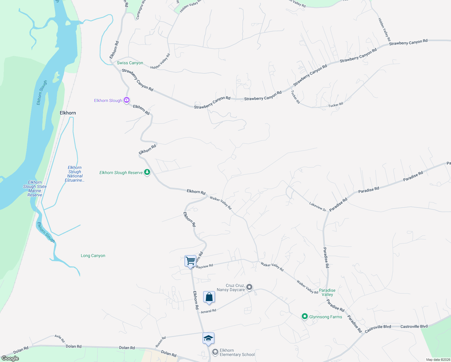 map of restaurants, bars, coffee shops, grocery stores, and more near 7010 Long Valley Spur in Castroville