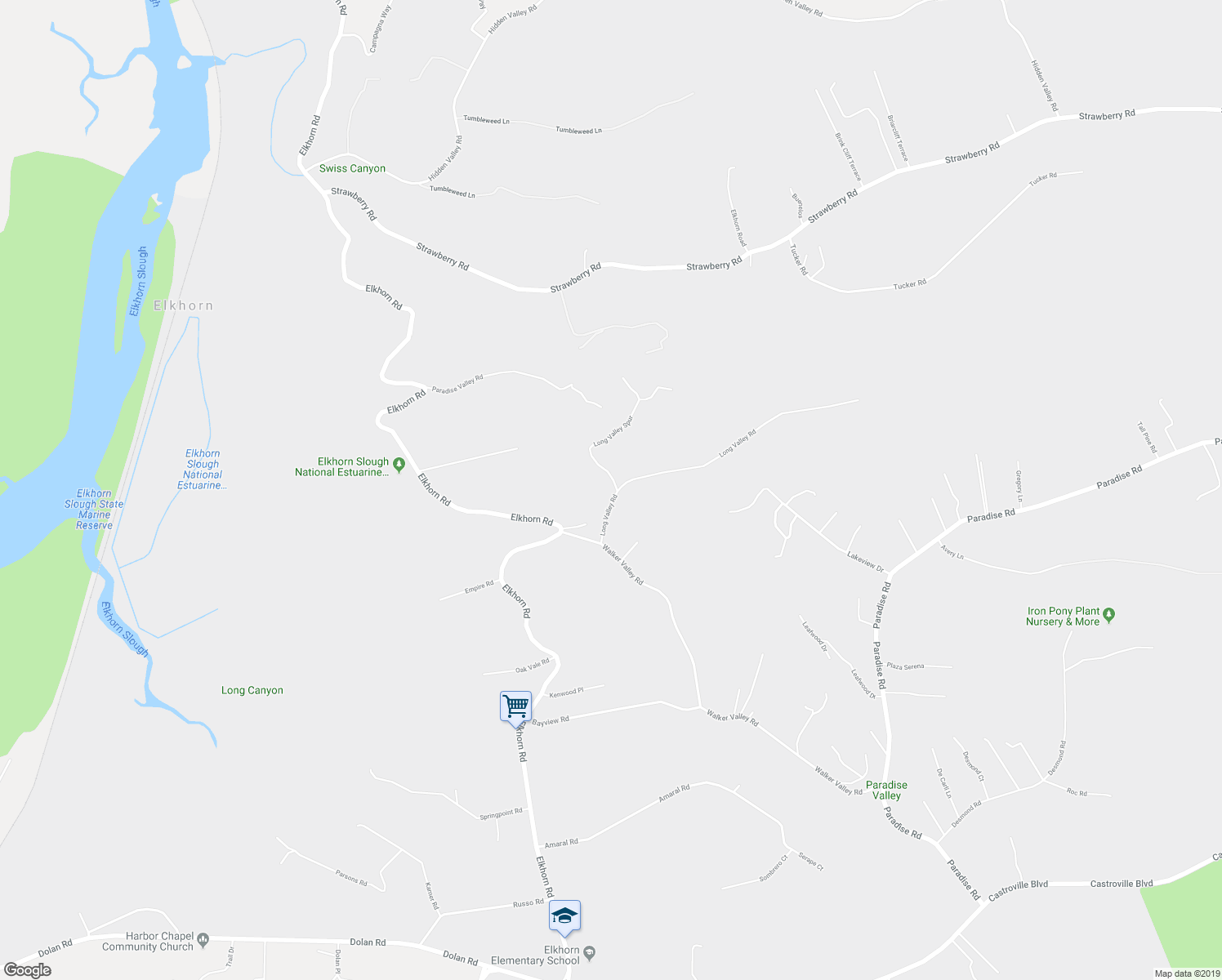 map of restaurants, bars, coffee shops, grocery stores, and more near 7010 Long Valley Spur in Castroville