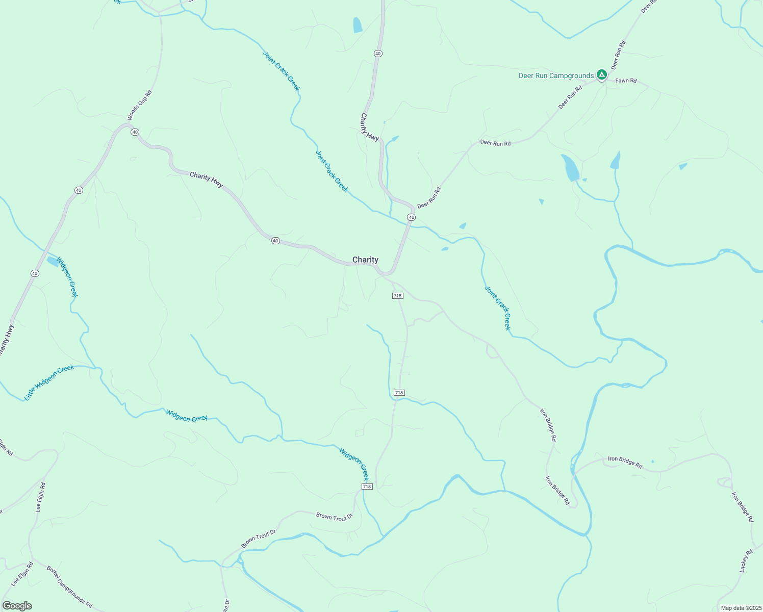 map of restaurants, bars, coffee shops, grocery stores, and more near 5804 Charity Highway in Woolwine