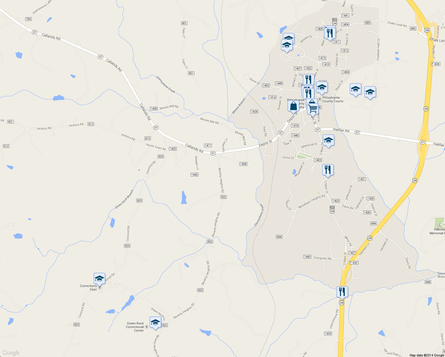 map of restaurants, bars, coffee shops, grocery stores, and more near 289 Beverly Heights Road in Chatham