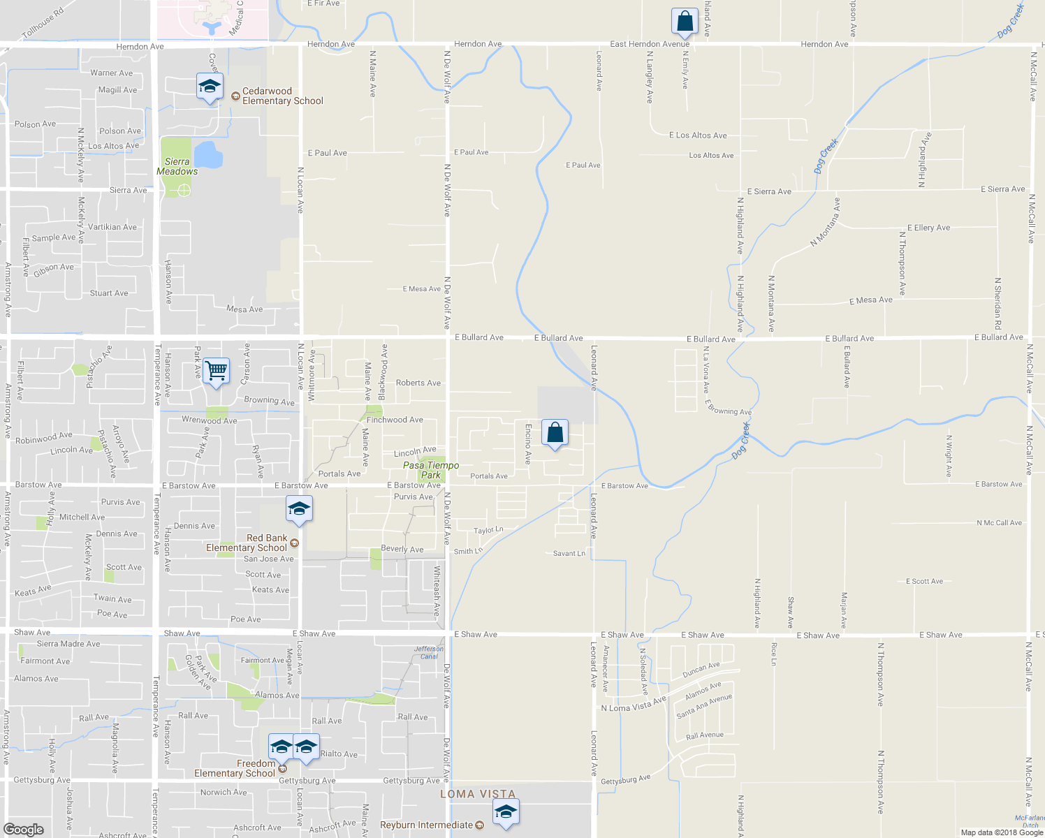 map of restaurants, bars, coffee shops, grocery stores, and more near 3591 Wrenwood Avenue in Clovis