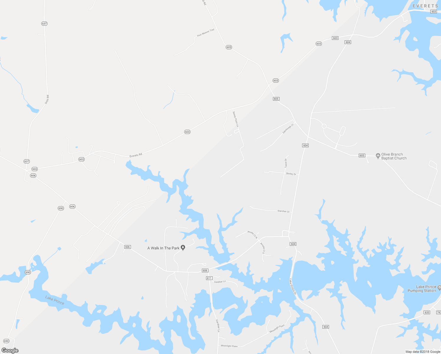 map of restaurants, bars, coffee shops, grocery stores, and more near 23350 Sandy Point Lane in Suffolk