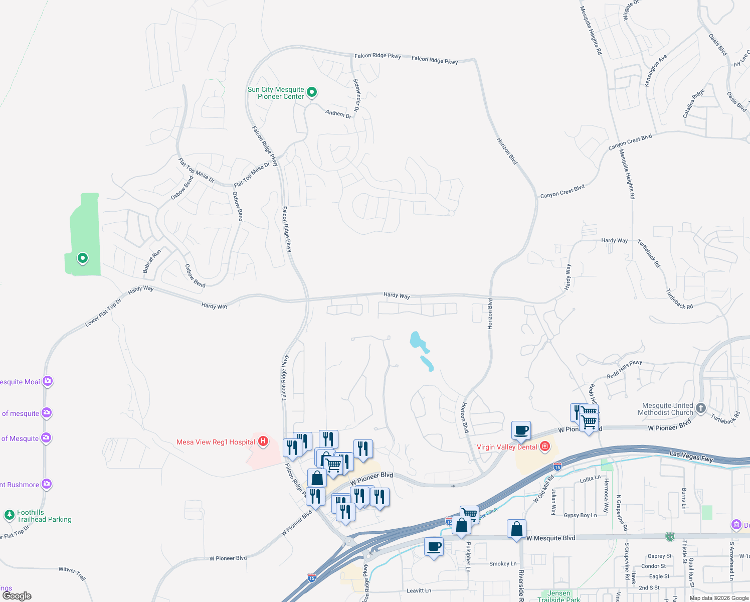 map of restaurants, bars, coffee shops, grocery stores, and more near 693 Fike Circle in Mesquite