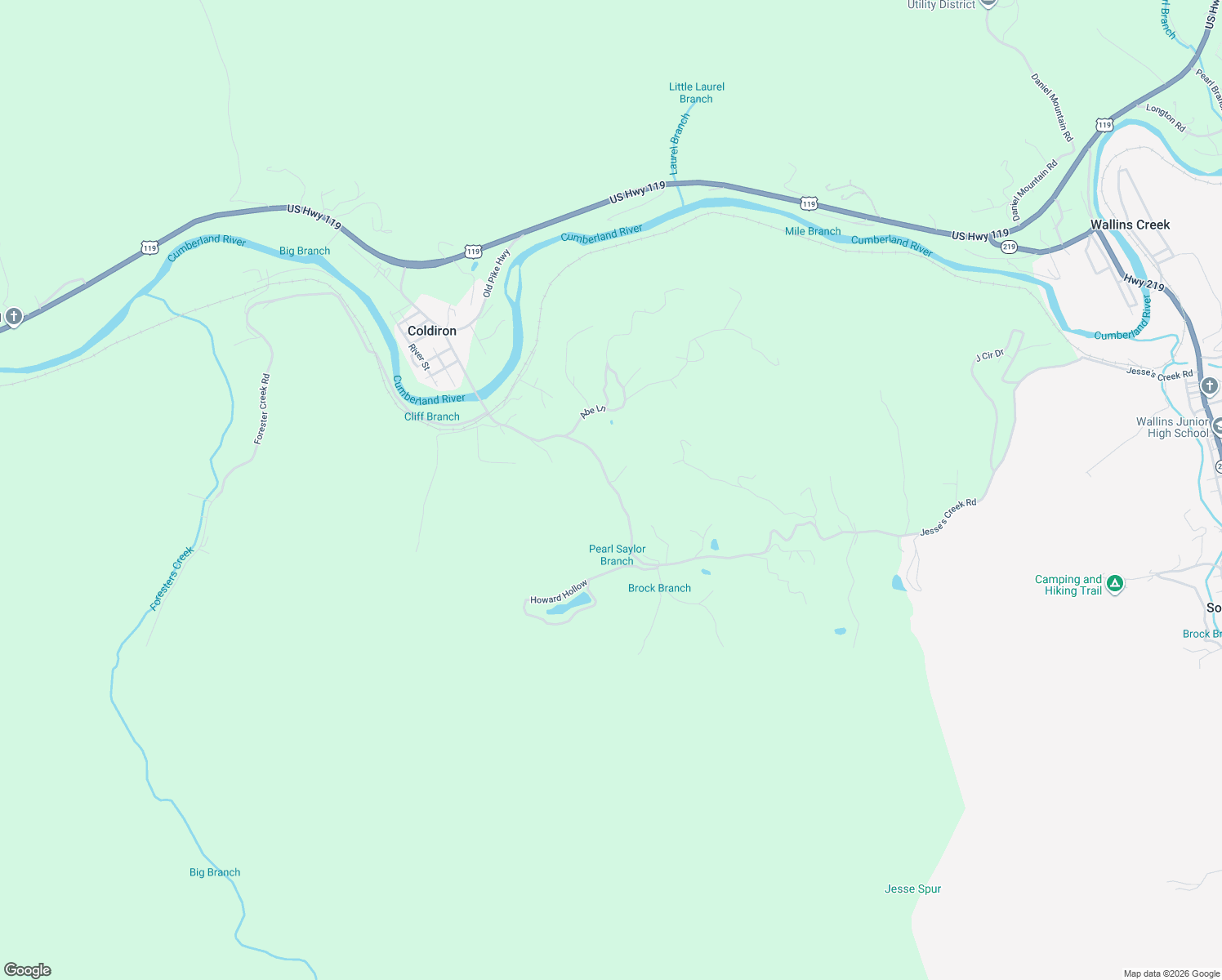 map of restaurants, bars, coffee shops, grocery stores, and more near 967 State Highway 2007 in Coldiron