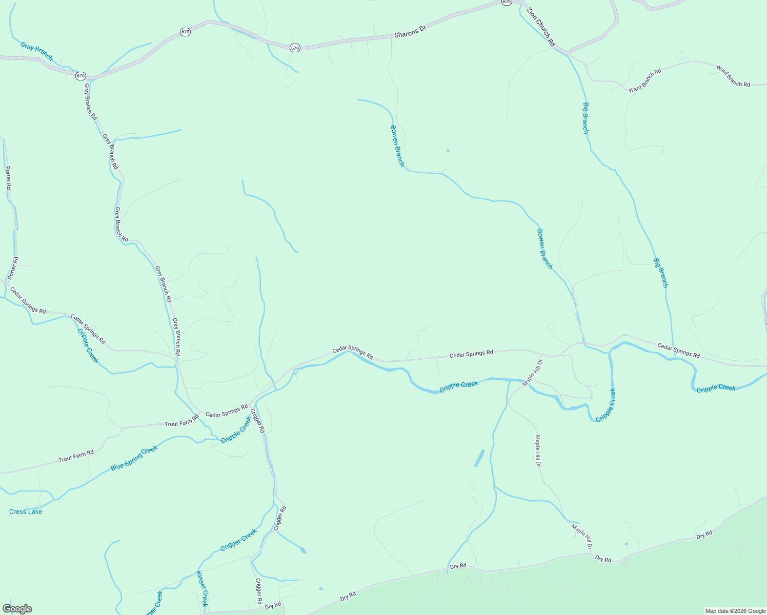map of restaurants, bars, coffee shops, grocery stores, and more near 4662 Cedar Springs Road in Rural Retreat