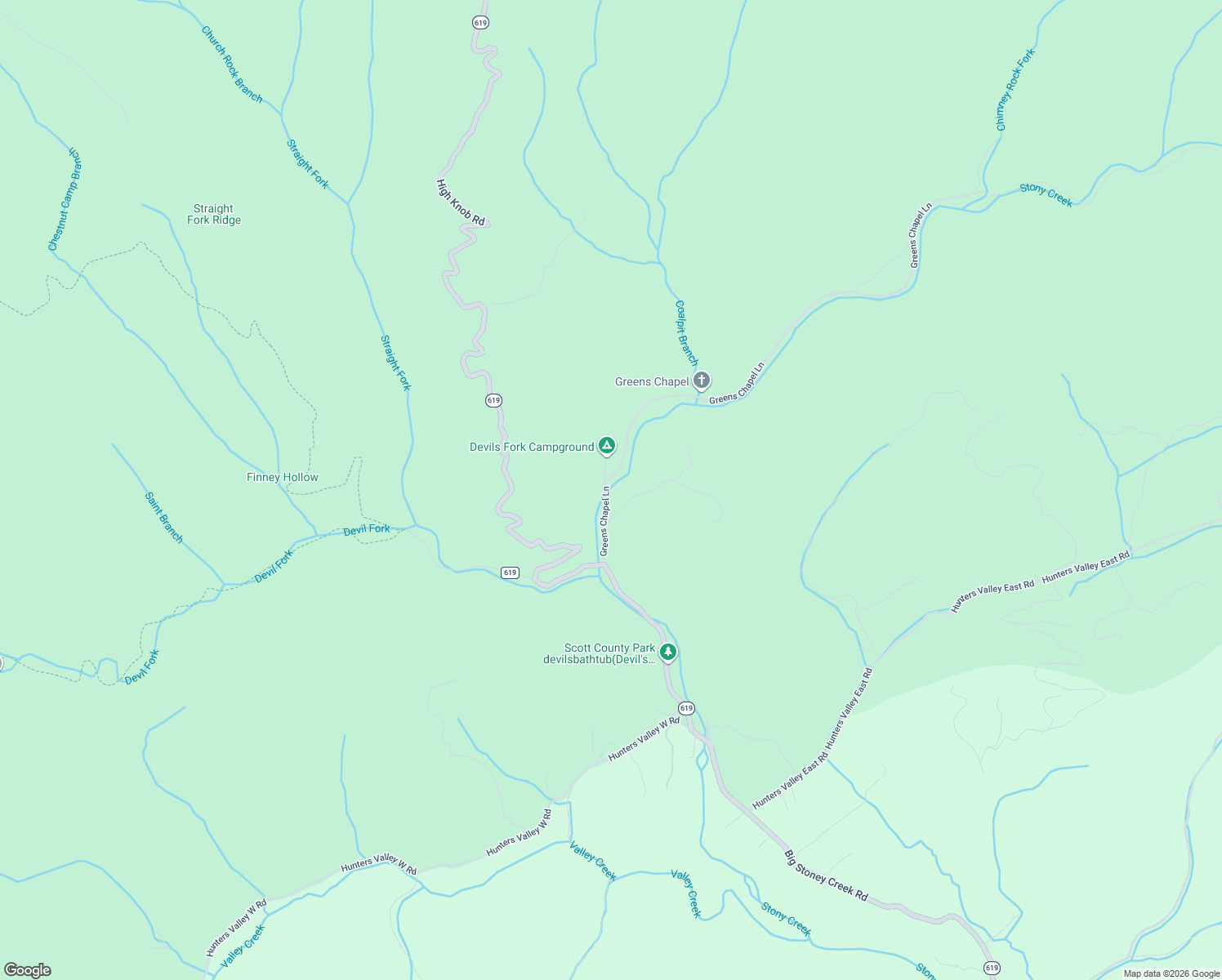 map of restaurants, bars, coffee shops, grocery stores, and more near 351 Greens Chapel Lane in Dungannon