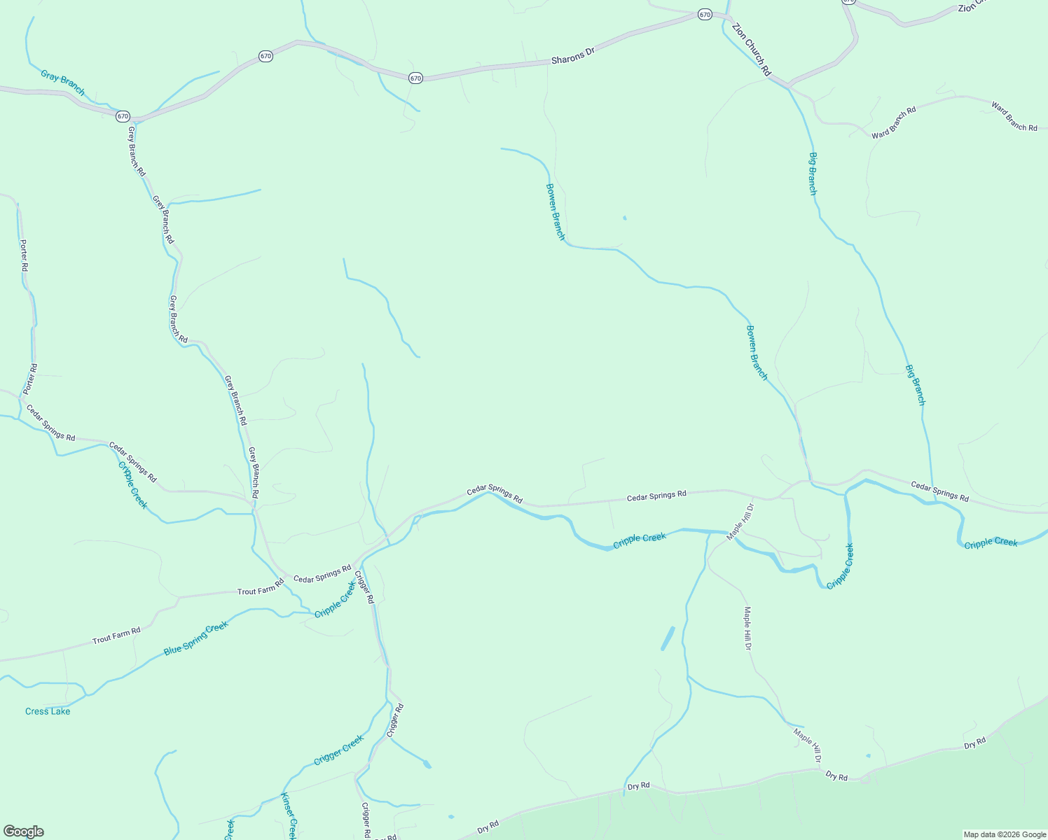 map of restaurants, bars, coffee shops, grocery stores, and more near 4662 Cedar Springs Road in Rural Retreat