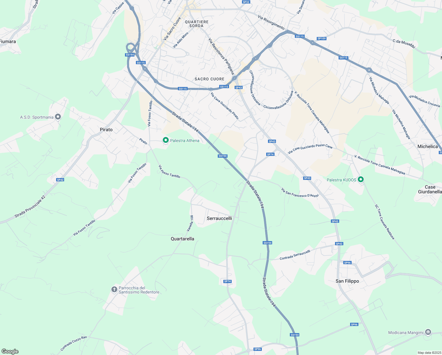 map of restaurants, bars, coffee shops, grocery stores, and more near in Free municipal consortium of Ragusa