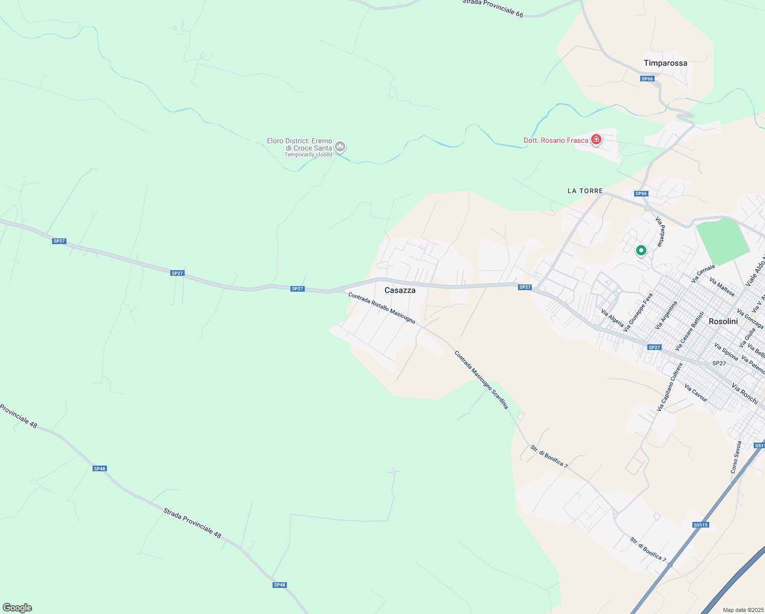 map of restaurants, bars, coffee shops, grocery stores, and more near Contrada Ristallo Masicugno in Libero consorzio comunale di Siracusa