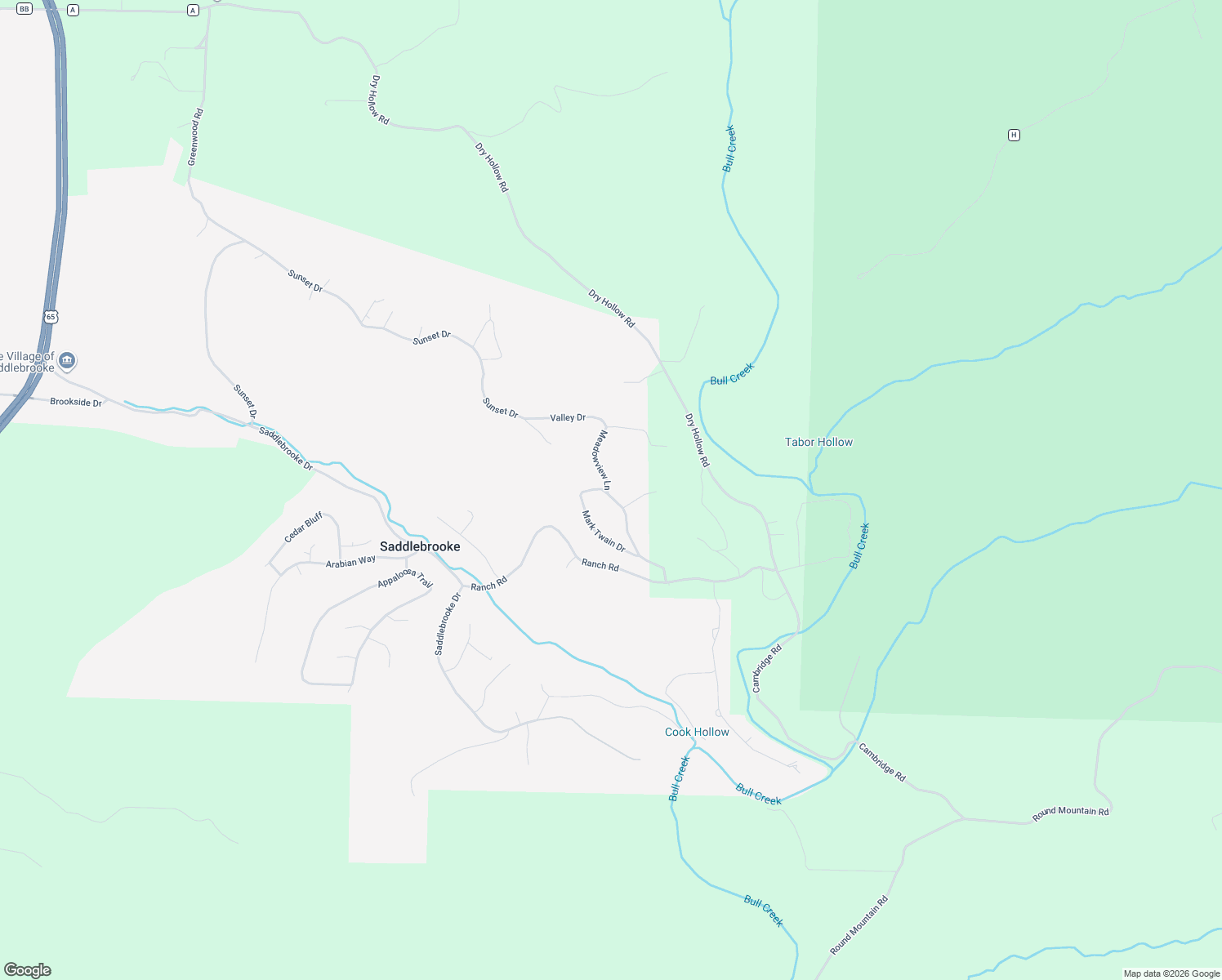 map of restaurants, bars, coffee shops, grocery stores, and more near 236 Mark Twain Drive in Saddlebrooke
