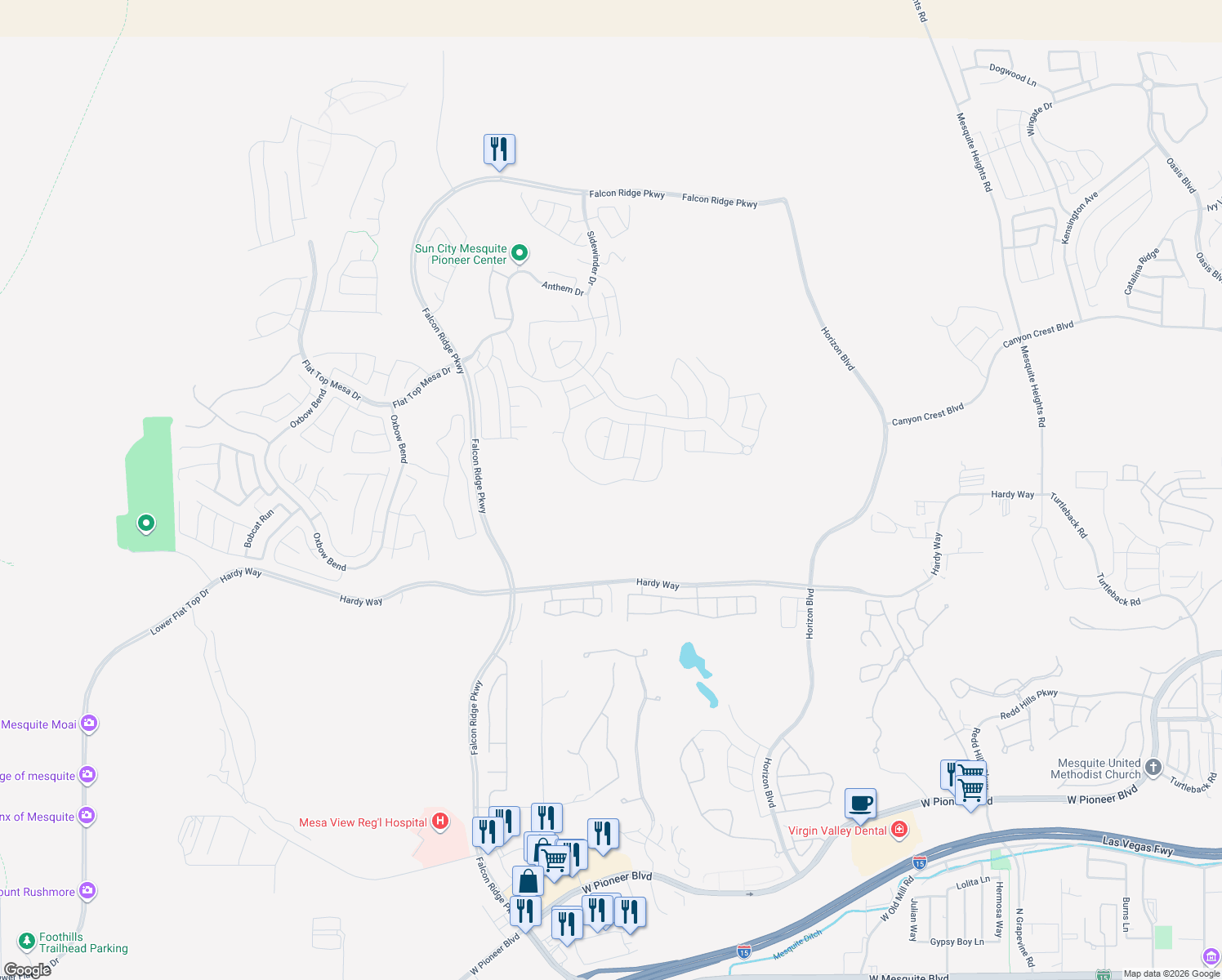 map of restaurants, bars, coffee shops, grocery stores, and more near in Mesquite