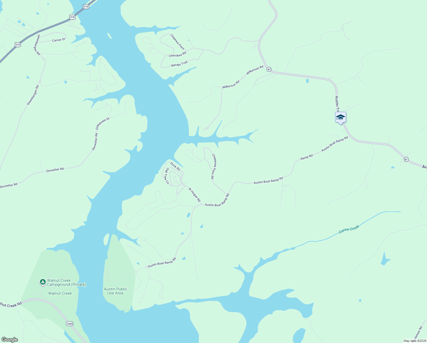 map of restaurants, bars, coffee shops, grocery stores, and more near 599 Cheyenne Pass Rd in Barren
