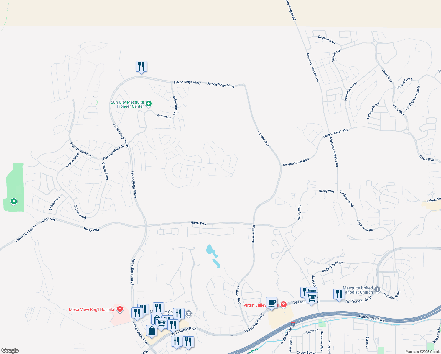 map of restaurants, bars, coffee shops, grocery stores, and more near in Mesquite