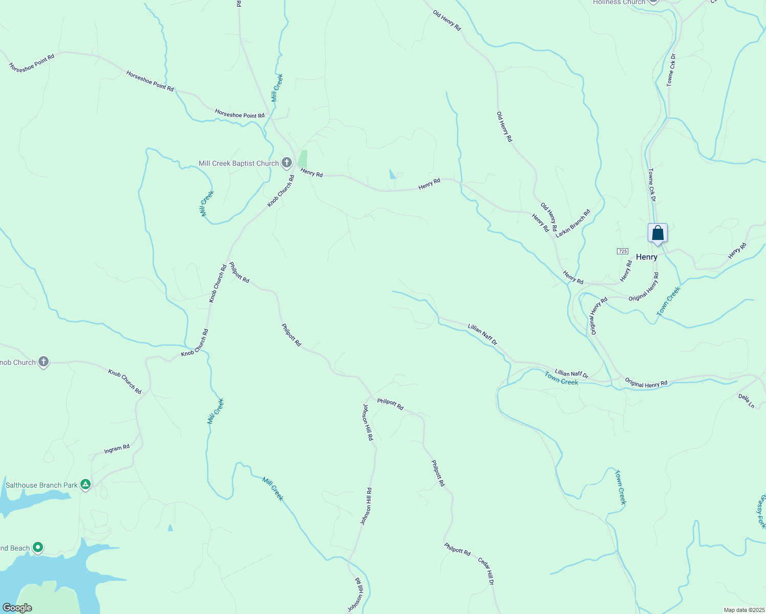 map of restaurants, bars, coffee shops, grocery stores, and more near 953 Lillian Naff Drive in Henry