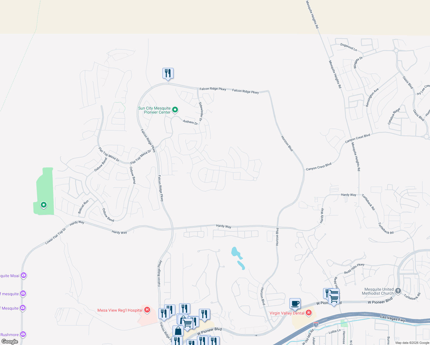 map of restaurants, bars, coffee shops, grocery stores, and more near 1088 Tranquil Terrace Lane in Mesquite