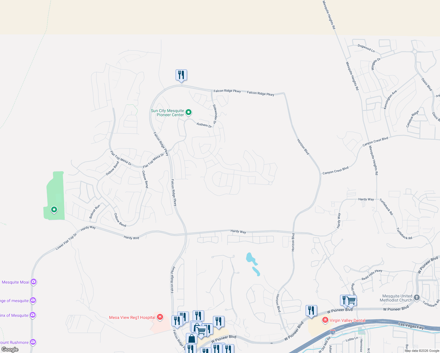 map of restaurants, bars, coffee shops, grocery stores, and more near in Mesquite